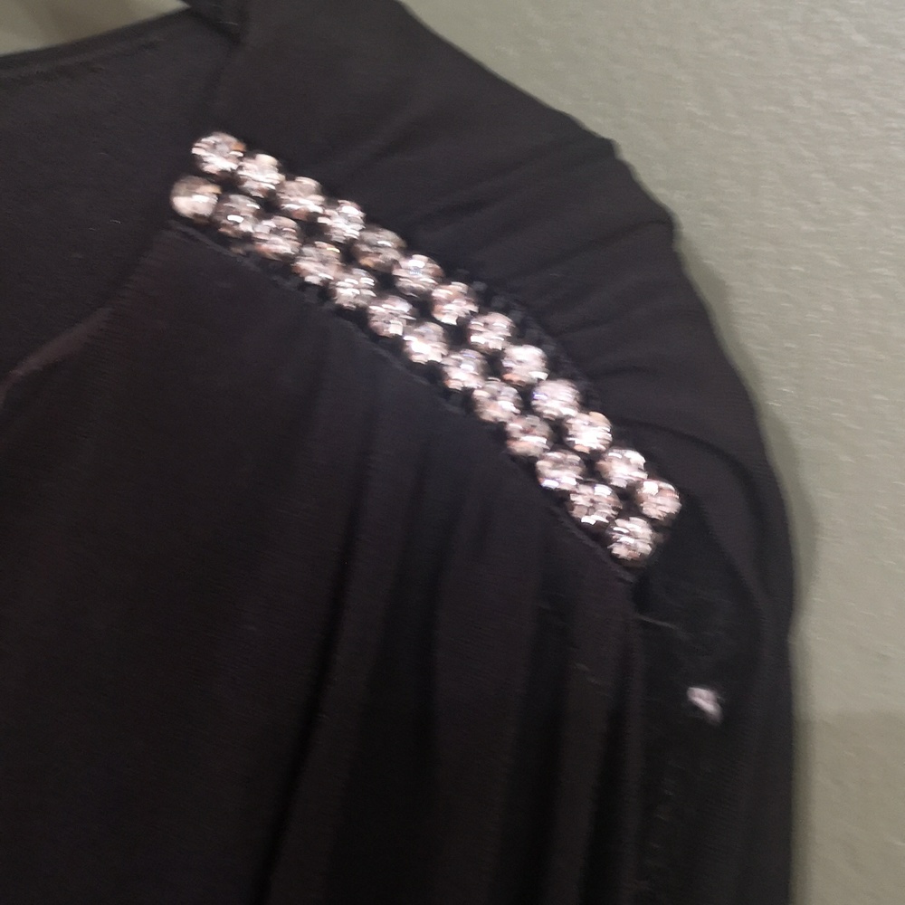 Jessica Embellished Cold Shoulder Lined Batwing Midi Dress Faux Rhinestone 16W - Picture 4 of 7